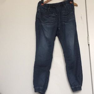 %100 cotton denim joggers